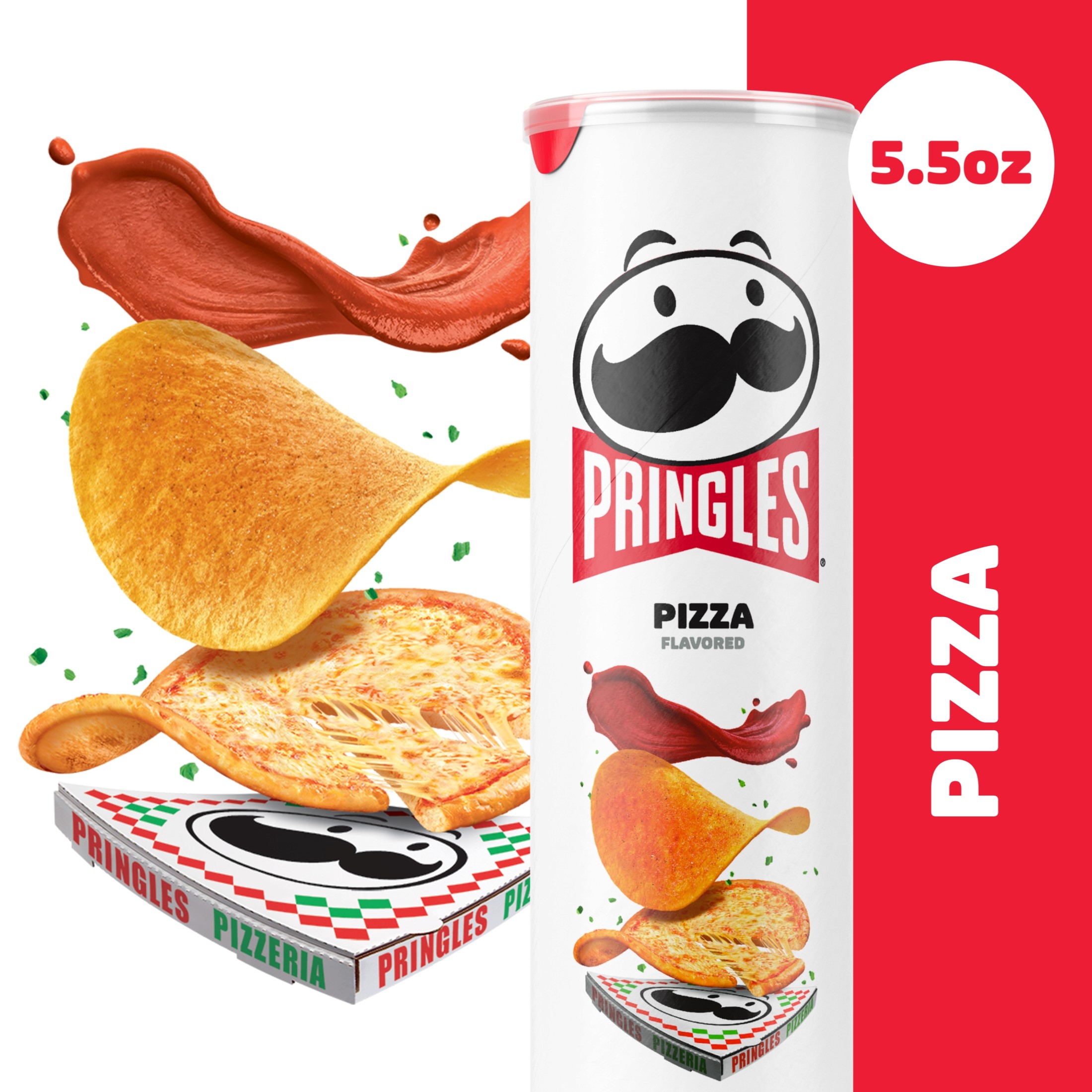 Pringles Pizza Potato Crisps Chips, Lunch Snacks, 5.5 oz Canister thumbnail 3