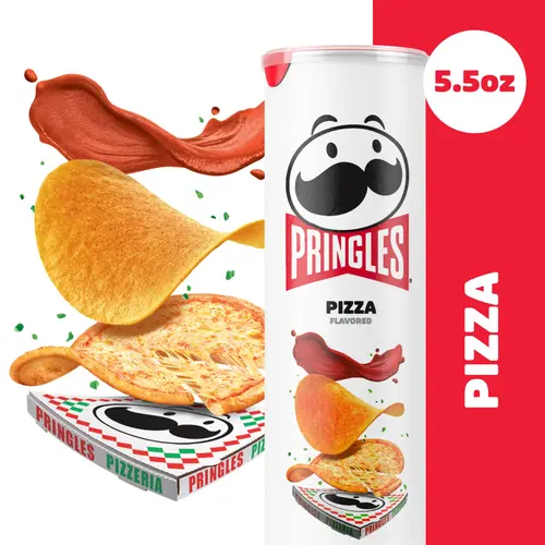 Pringles Pizza Potato Crisps Chips, Lunch Snacks, 5.5 oz Canister thumbnail 3