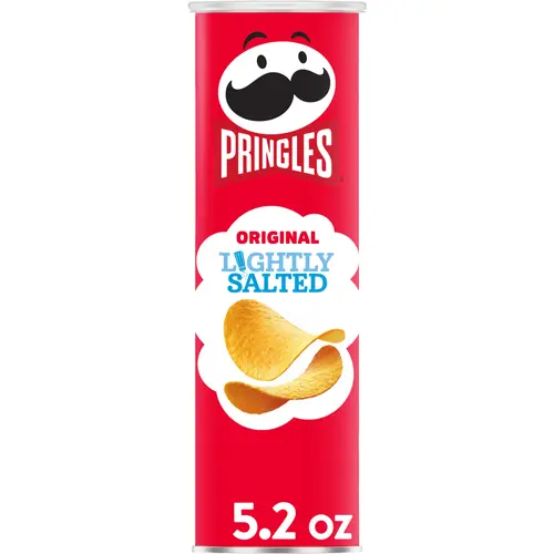 Pringles Lightly Salted Original Potato Crisps Chips, Lunch Snacks, 5.2 oz Canister