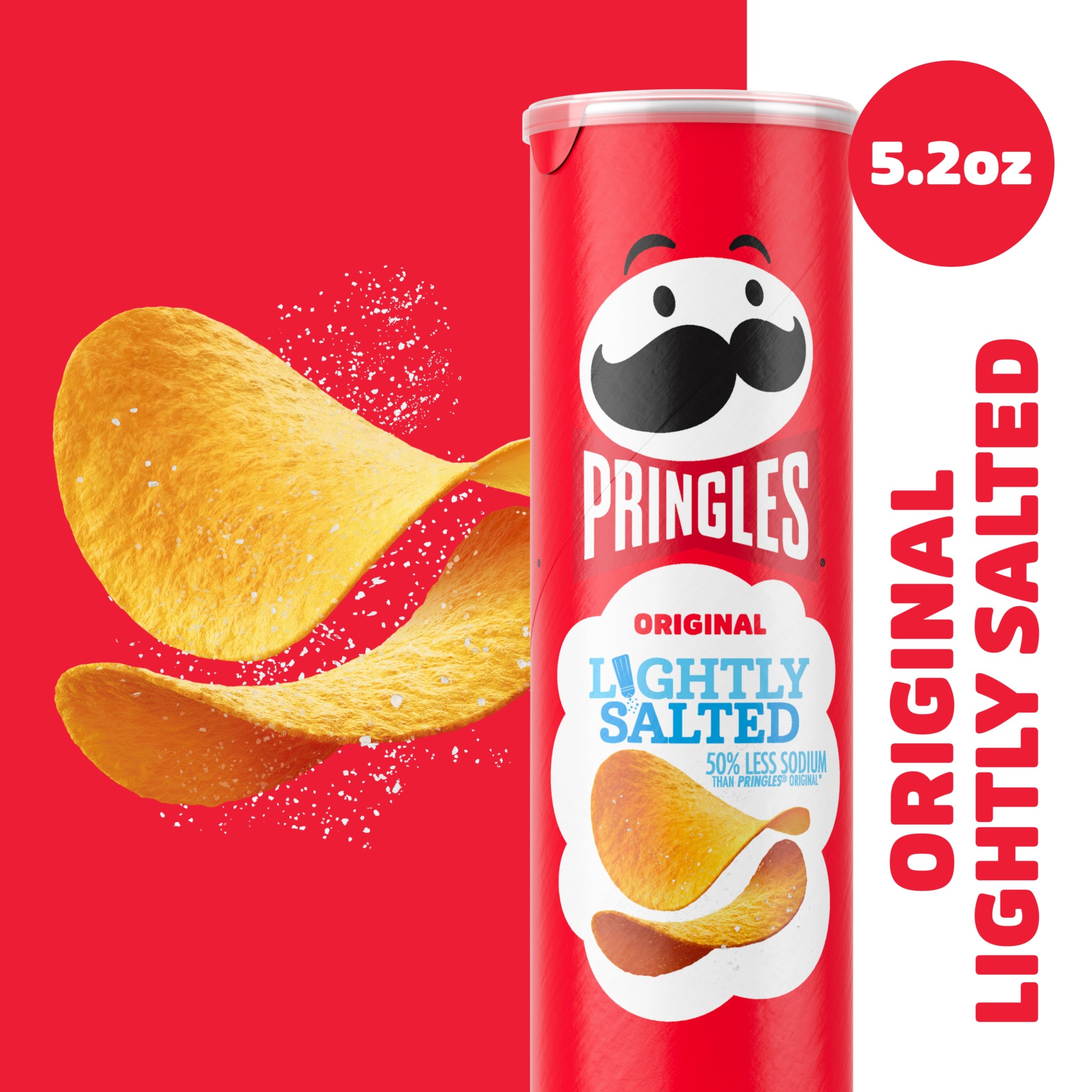 Pringles Lightly Salted Original Potato Crisps Chips, Lunch Snacks, 5.2 oz Canister thumbnail 3