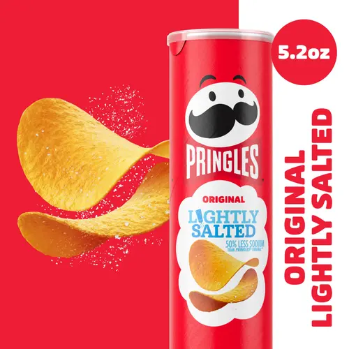 Pringles Lightly Salted Original Potato Crisps Chips, Lunch Snacks, 5.2 oz Canister thumbnail 3