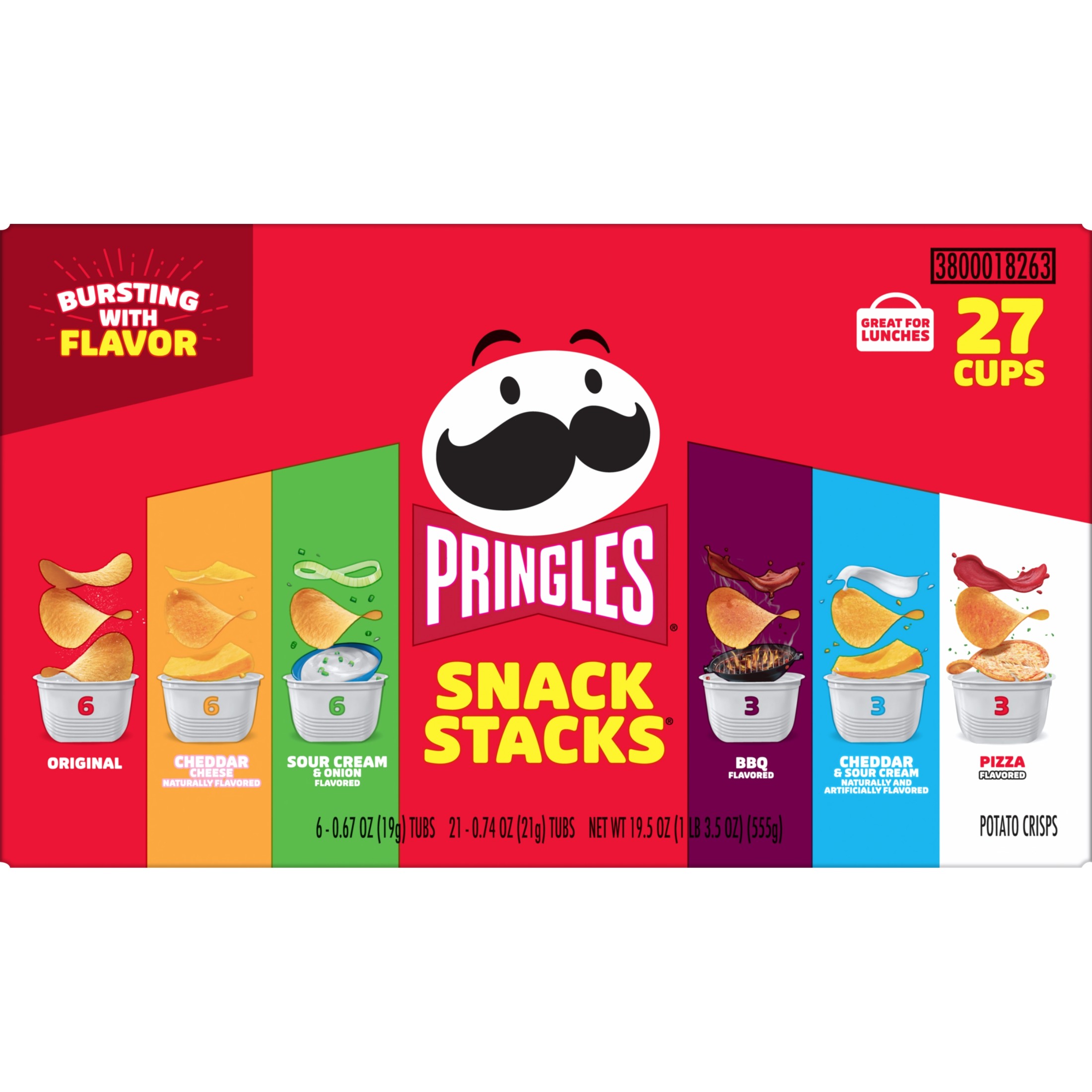 Pringles Snack Stacks Variety Pack Potato Crisps Chips, Lunch Snacks, 27 Count thumbnail 4