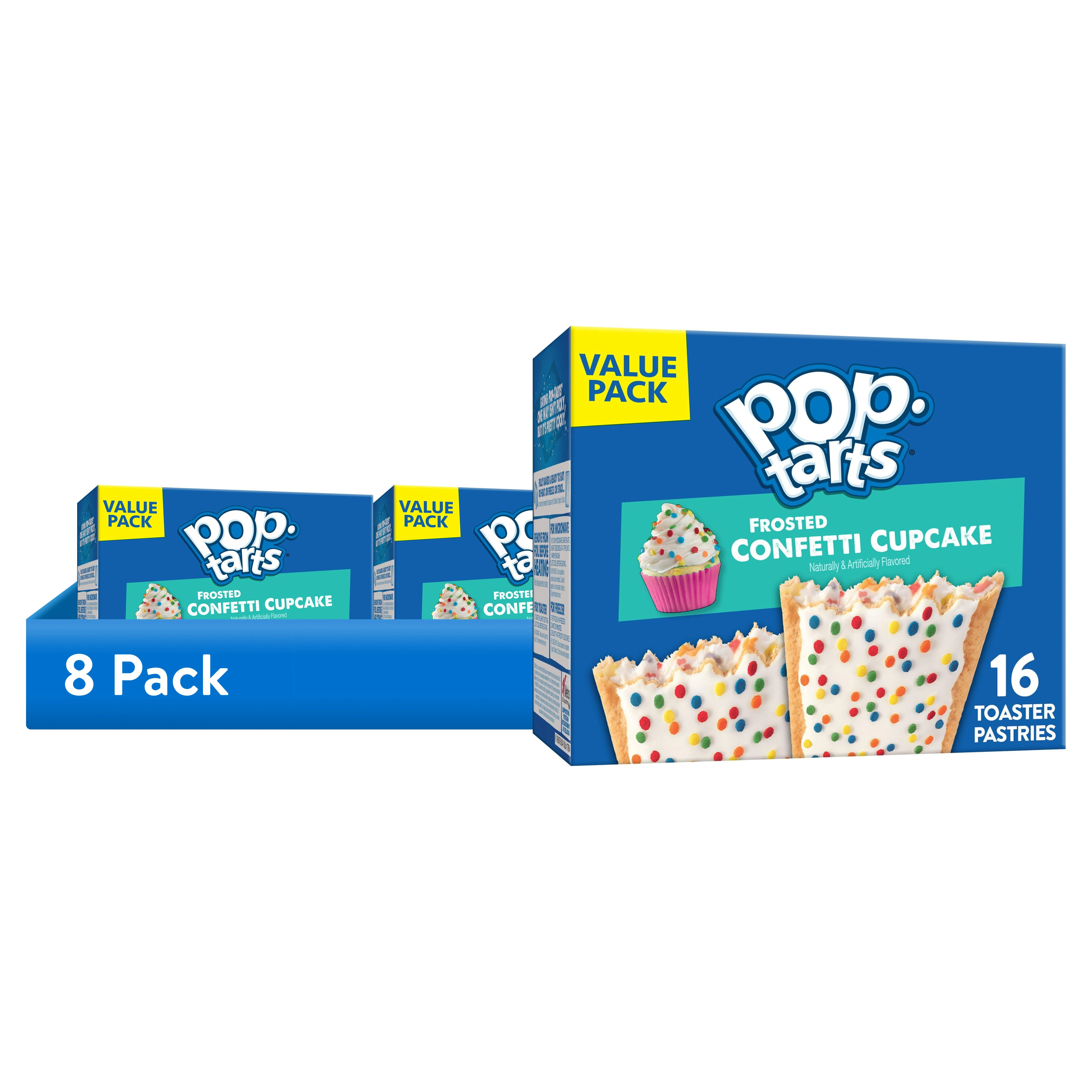 (8 pack) Pop-Tarts Frosted Confetti Cupcake Toaster Pastries, Breakfast Foods, Shelf-Stable, 27 oz (16 Count)