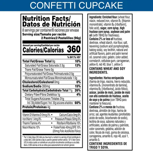 (8 pack) Pop-Tarts Frosted Confetti Cupcake Toaster Pastries, Breakfast Foods, Shelf-Stable, 27 oz (16 Count) thumbnail 4