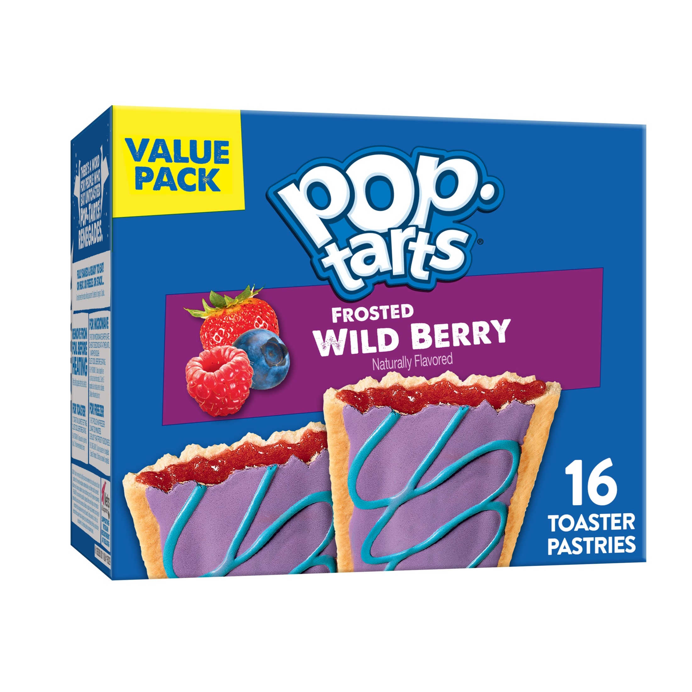 (8 pack) Pop-Tarts Frosted Wild Berry Toaster Pastries, Breakfast Foods, Shelf-Stable, 27 oz (16 Count) thumbnail 2