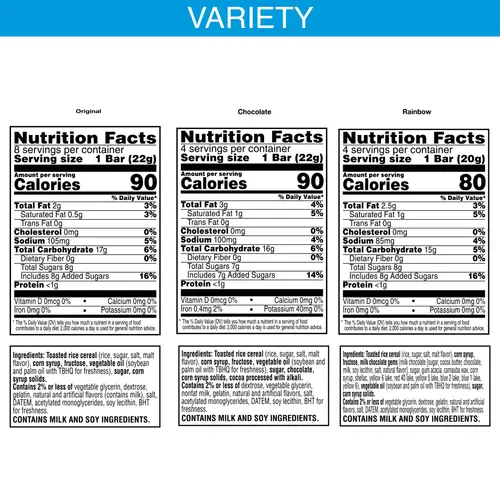 Rice Krispies Treats Variety Pack Chewy Crispy Marshmallow Squares, Kids Snacks, 12.1 oz, 16 Count thumbnail 3