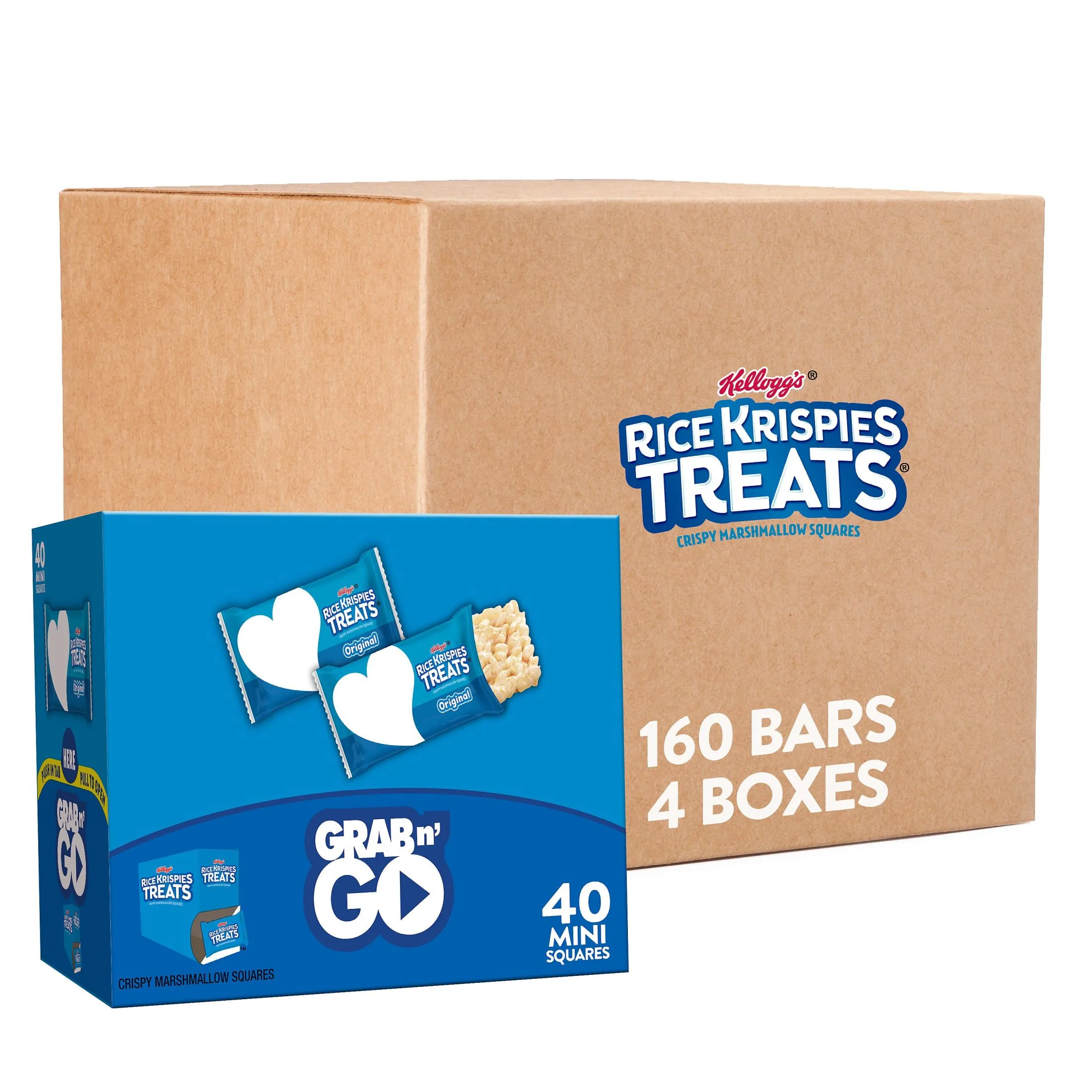 (4 pack) Rice Krispies Treats Original Chewy Mini Marshmallow Snack Bars, Kids Snacks, 15.5 oz, 40 Count