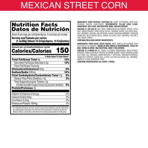 (14 pack) Pringles Elote Mexican Street Corn Potato Crisps Chips, Lunch Snacks, 5.5 oz Canister thumbnail 3