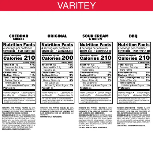 Pringles Variety Pack Potato Crisps Chips, Lunch Snacks, 16 Count thumbnail 2