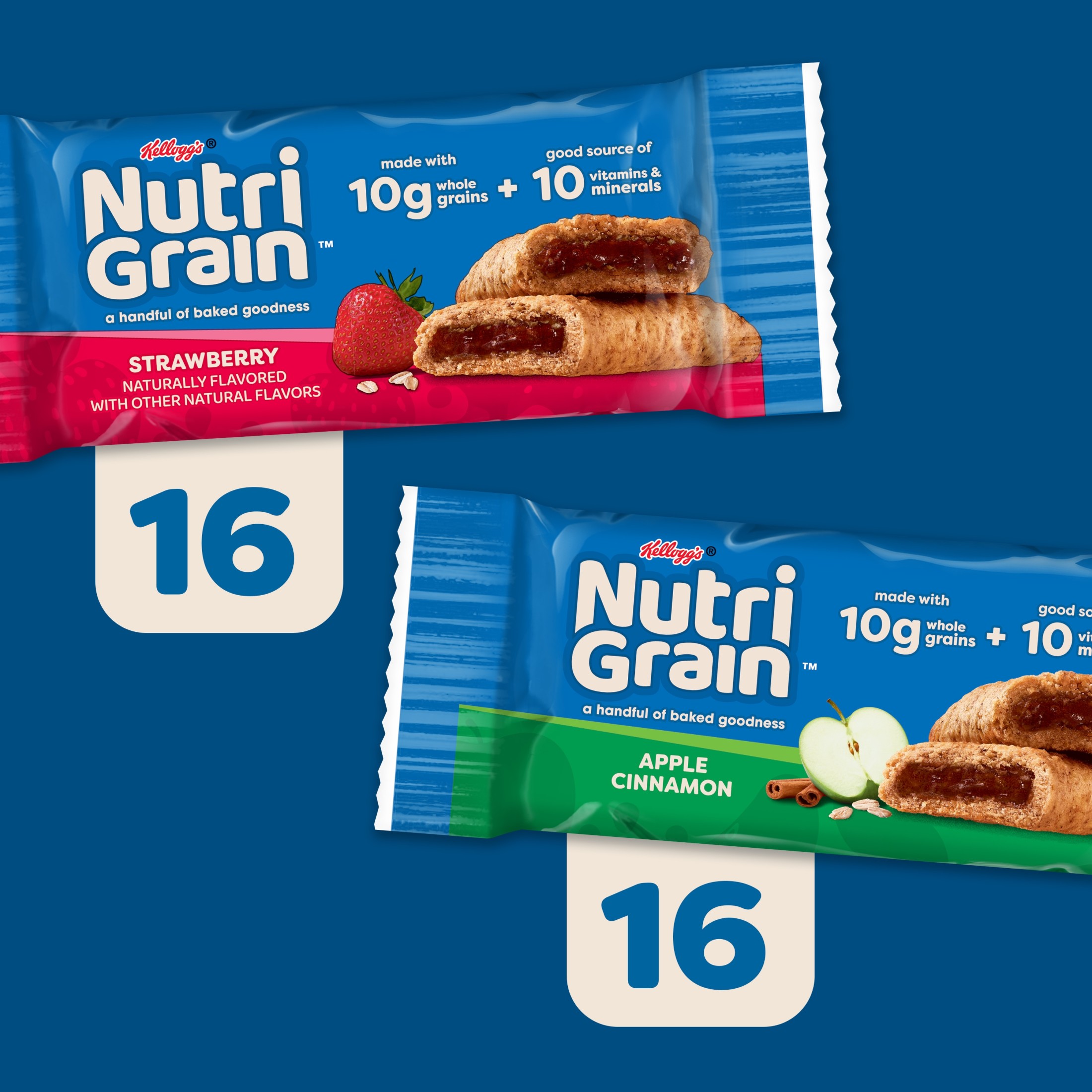 Kellogg's Nutri-Grain Variety Pack Chewy Breakfast Bars, Made with 10g Whole Grains, 41.6 oz, 32 Count thumbnail 4