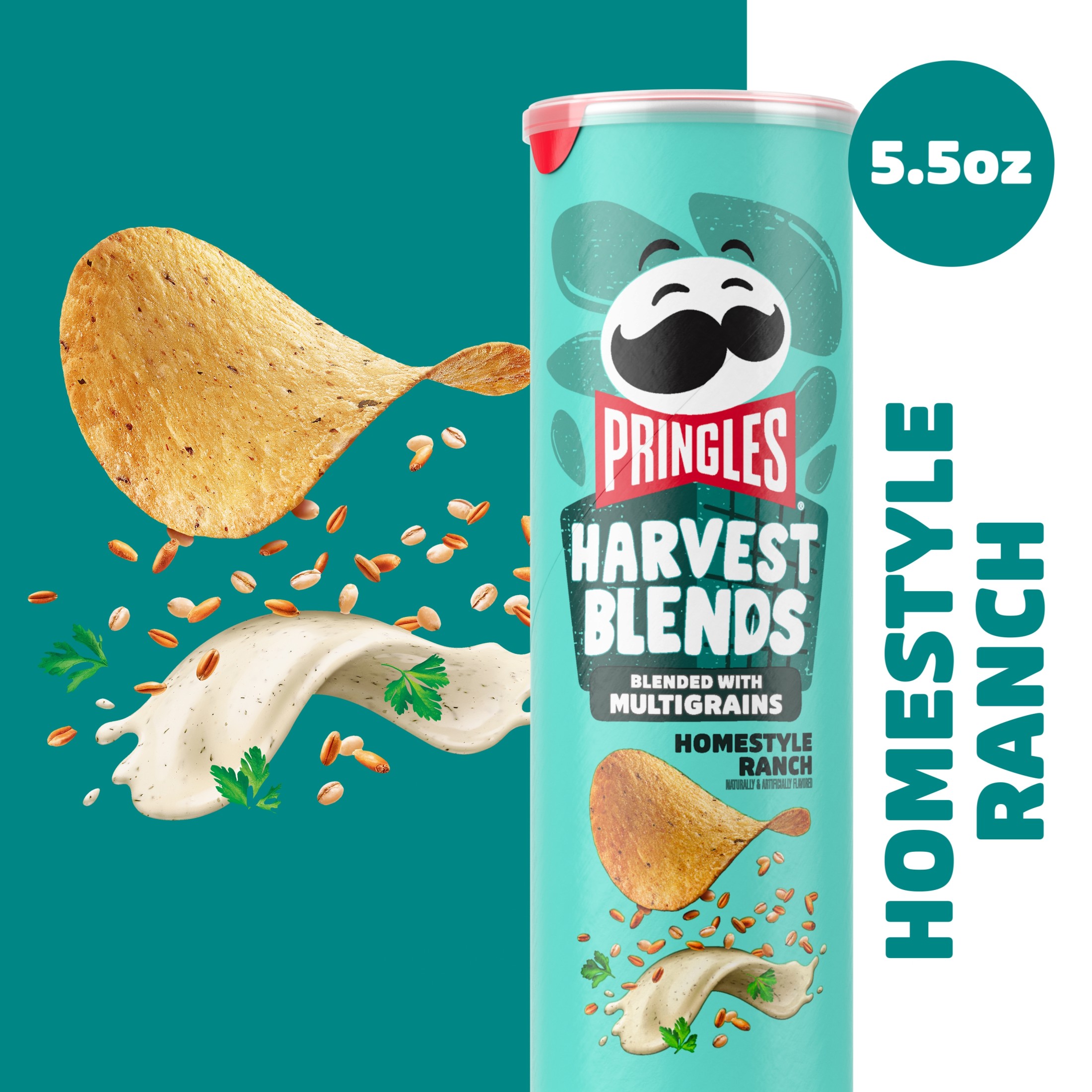 Pringles Harvest Blends Homestyle Ranch Potato Crisps Chips, Lunch Snacks, 5.5 oz thumbnail 3