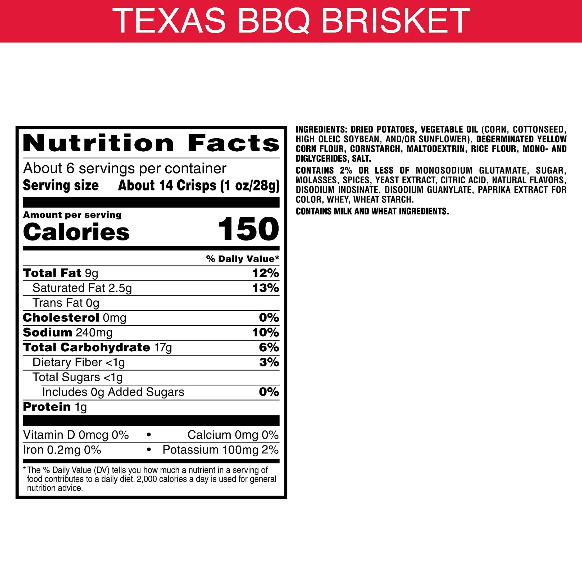 Pringles Texas BBQ Brisket Potato Chips Crisps, Lunch Snacks, 5.5 oz Canister thumbnail 2