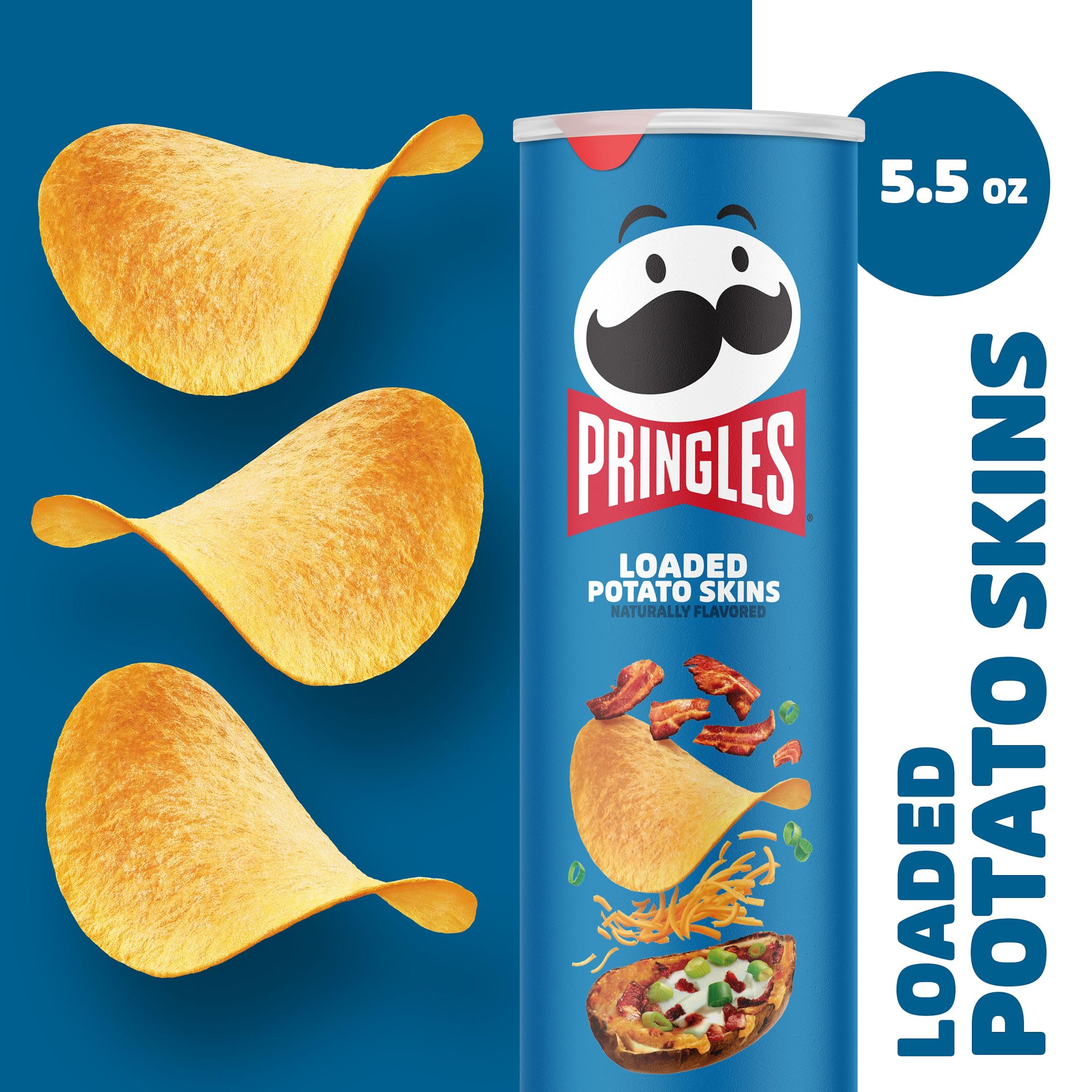 Pringles Loaded Potato Skins Potato Crisps Chips, Lunch Snacks, 5.5 oz Canister thumbnail 3