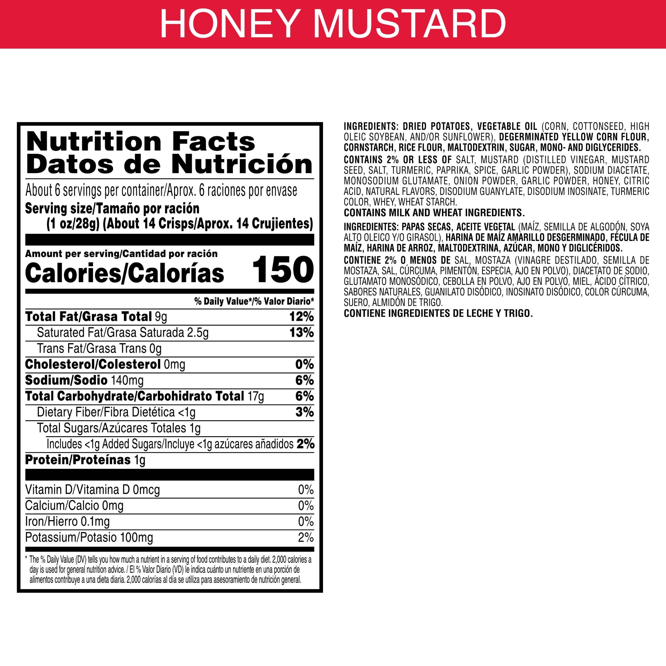 Pringles Honey Mustard Potato Crisps Chips, Lunch Snacks, 5.5 oz Canister thumbnail 2