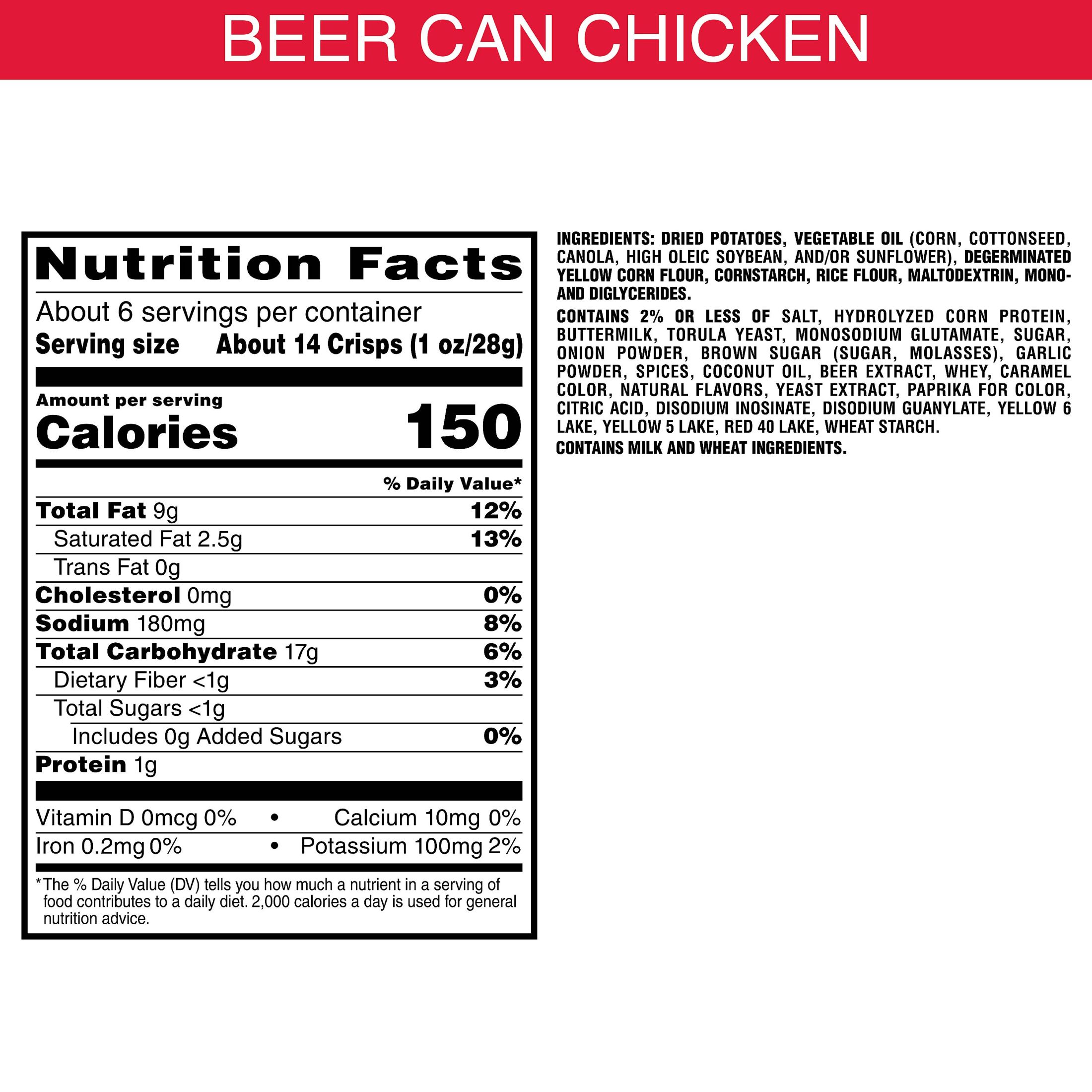 Pringles Miller Lite Beer Can Chicken Potato Crisps Chips, Lunch Snacks, 5.5 oz Canister thumbnail 2