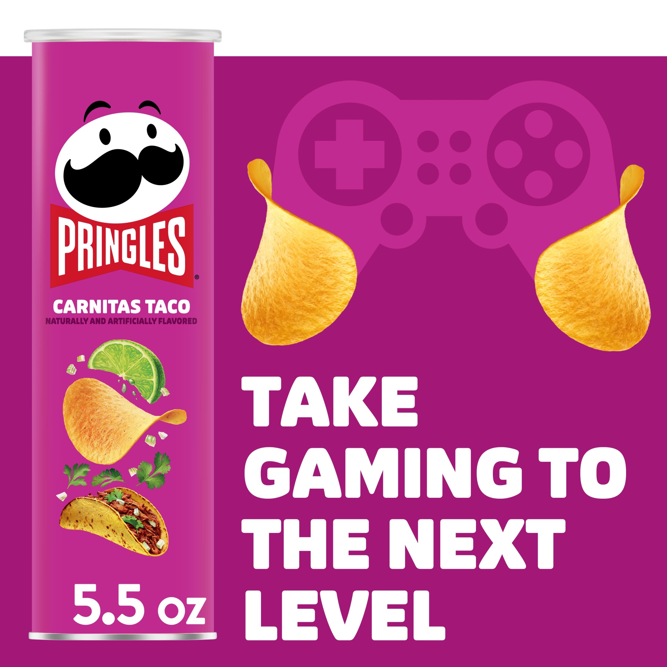 Pringles Carnitas Taco Potato Crisps Chips, Lunch Snacks, 5.5 oz Canister thumbnail 3