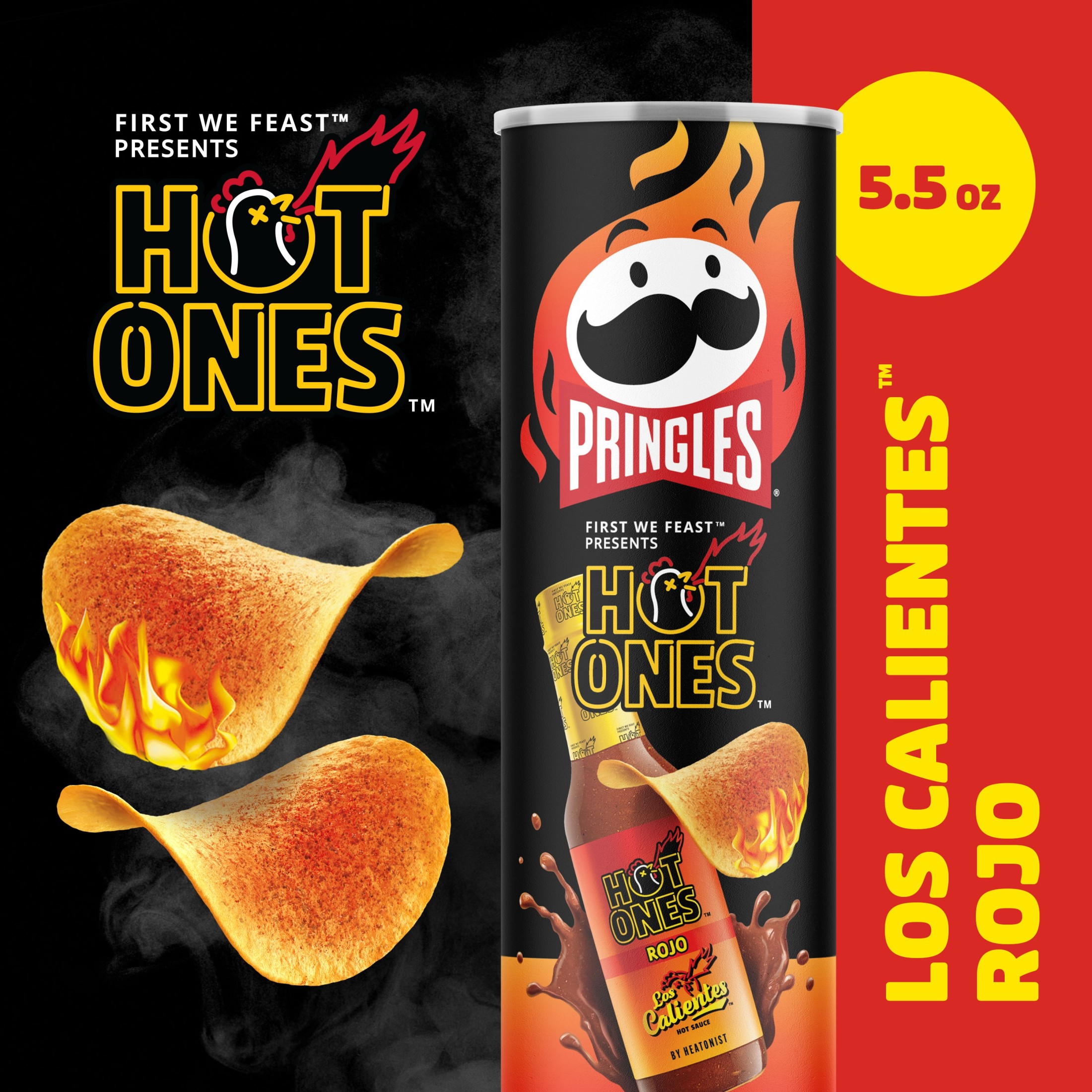 Pringles Rojo Potato Crisps Chips, Lunch Snacks, 5.5 oz Canister thumbnail 3