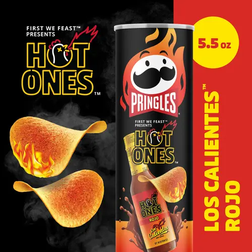 Pringles Rojo Potato Crisps Chips, Lunch Snacks, 5.5 oz Canister thumbnail 3