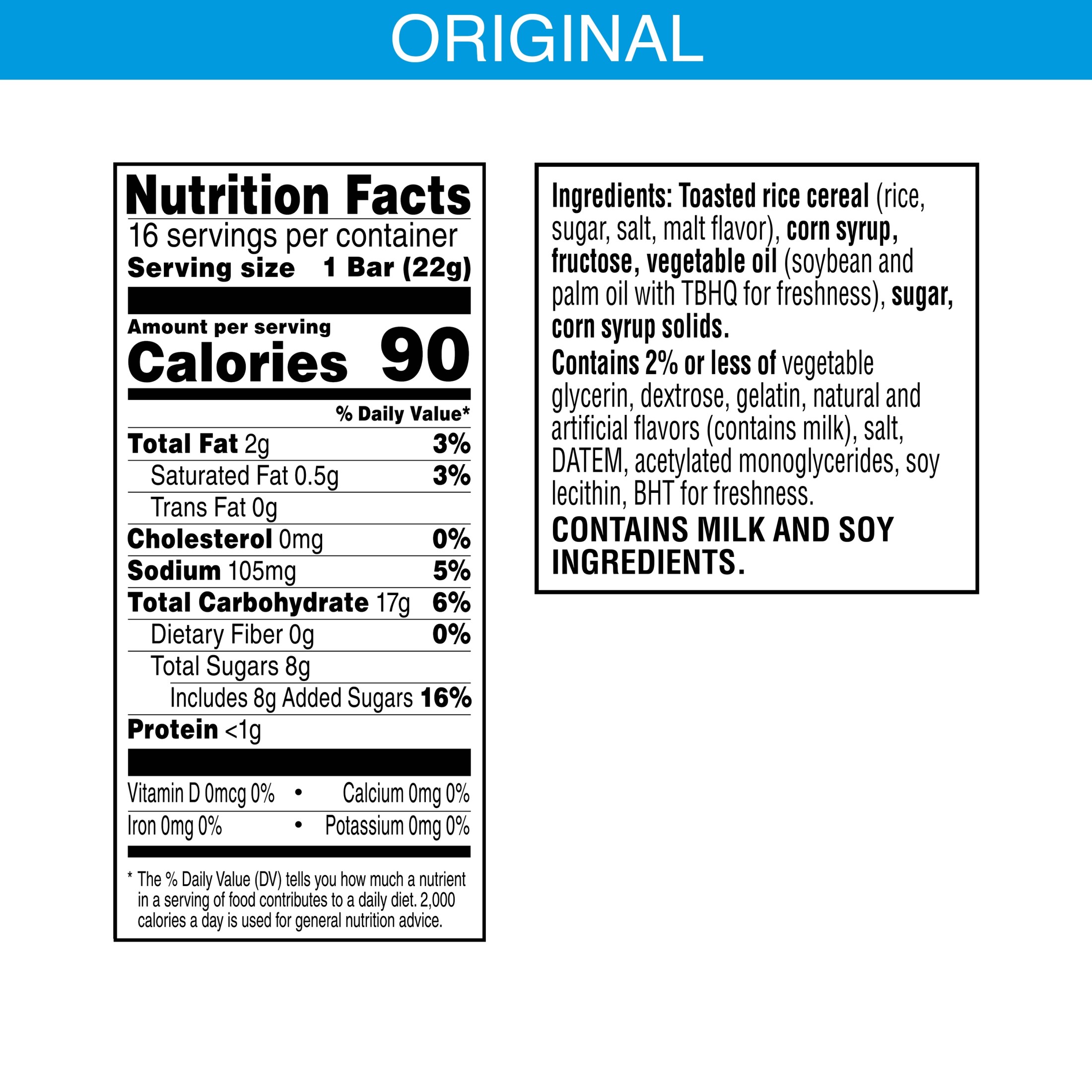 Rice Krispies Treats Original Chewy Crispy Marshmallow Squares, Kids Snacks, 12.4 oz, 16 Count thumbnail 4