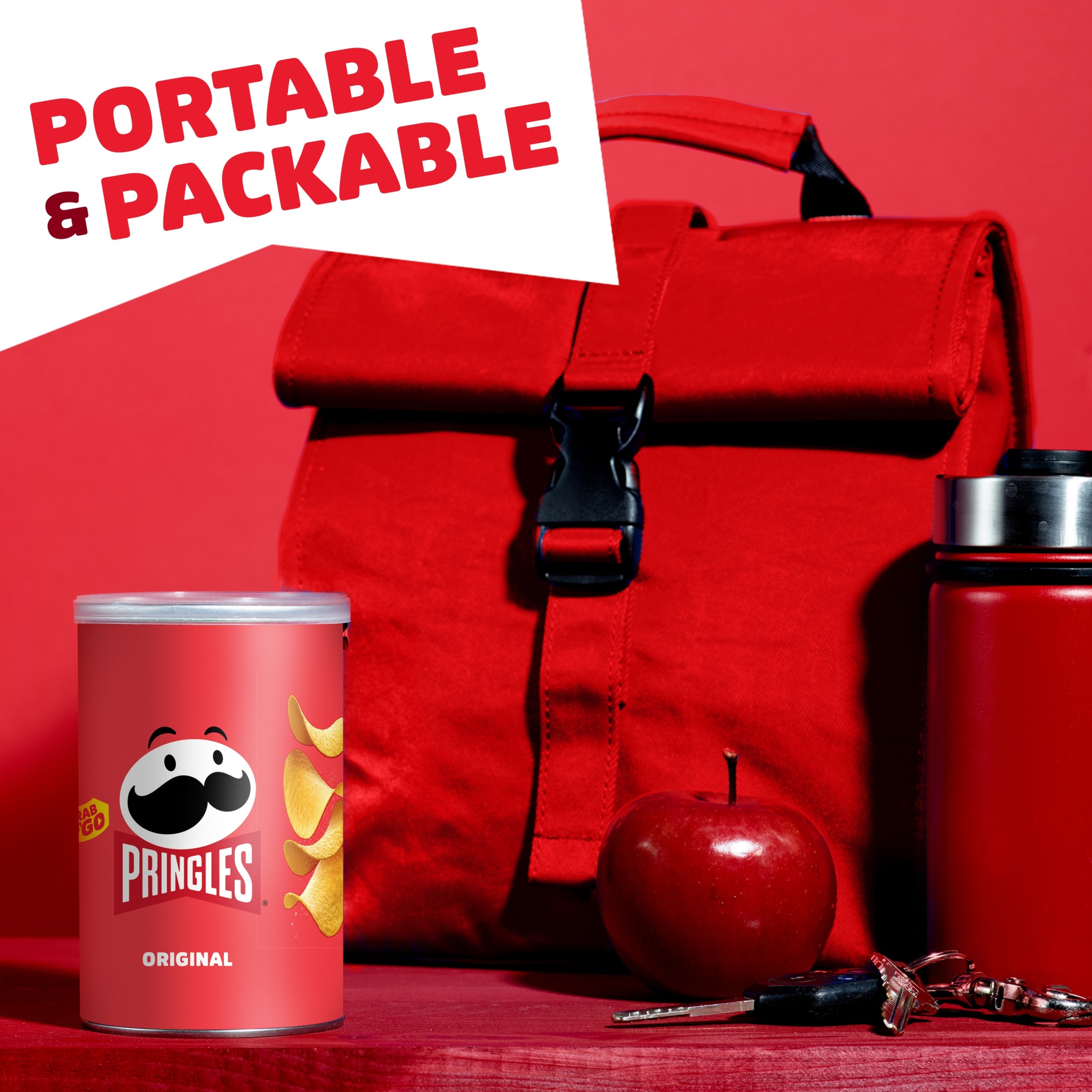 Pringles Original Potato Crisps Chips, Lunch Snacks, 2.3 oz Canister thumbnail 4