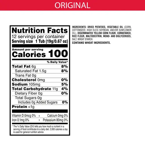 Pringles Original Potato Crisps Chips, Lunch Snacks, 12 Count thumbnail 2