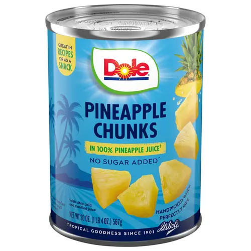 Dole Pineapple Chunks in 100% Pineapple Juice, 20 oz Can