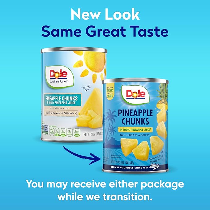 Dole Pineapple Chunks in 100% Pineapple Juice, 20 oz Can thumbnail 3