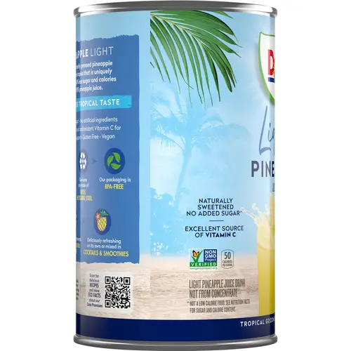 Dole Light Pineapple Juice Drink with No Added Sugar^^, 46 fl oz Can thumbnail 3