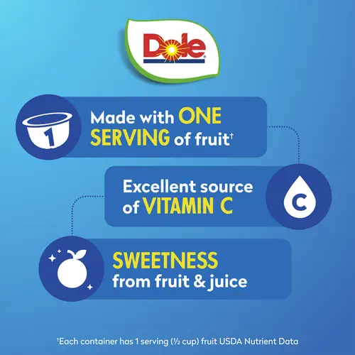 Dole Fruit Bowls Mandarin Oranges in 100% Fruit Juice, 4 oz Cups (4 Pack) thumbnail 4