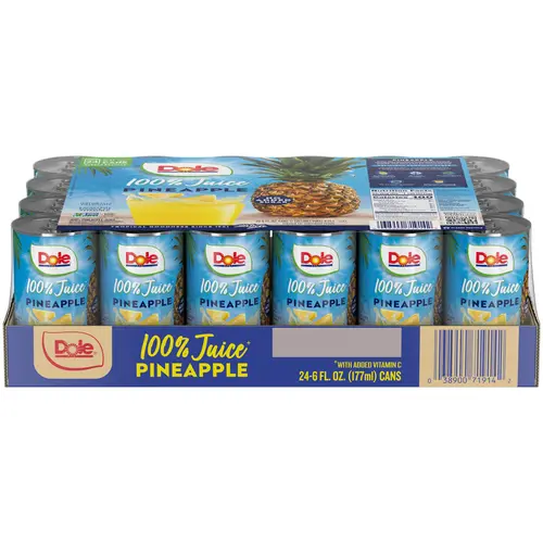 (24 Cans) Dole All Natural 100% Pineapple Juice, 6 fl oz Can thumbnail 2