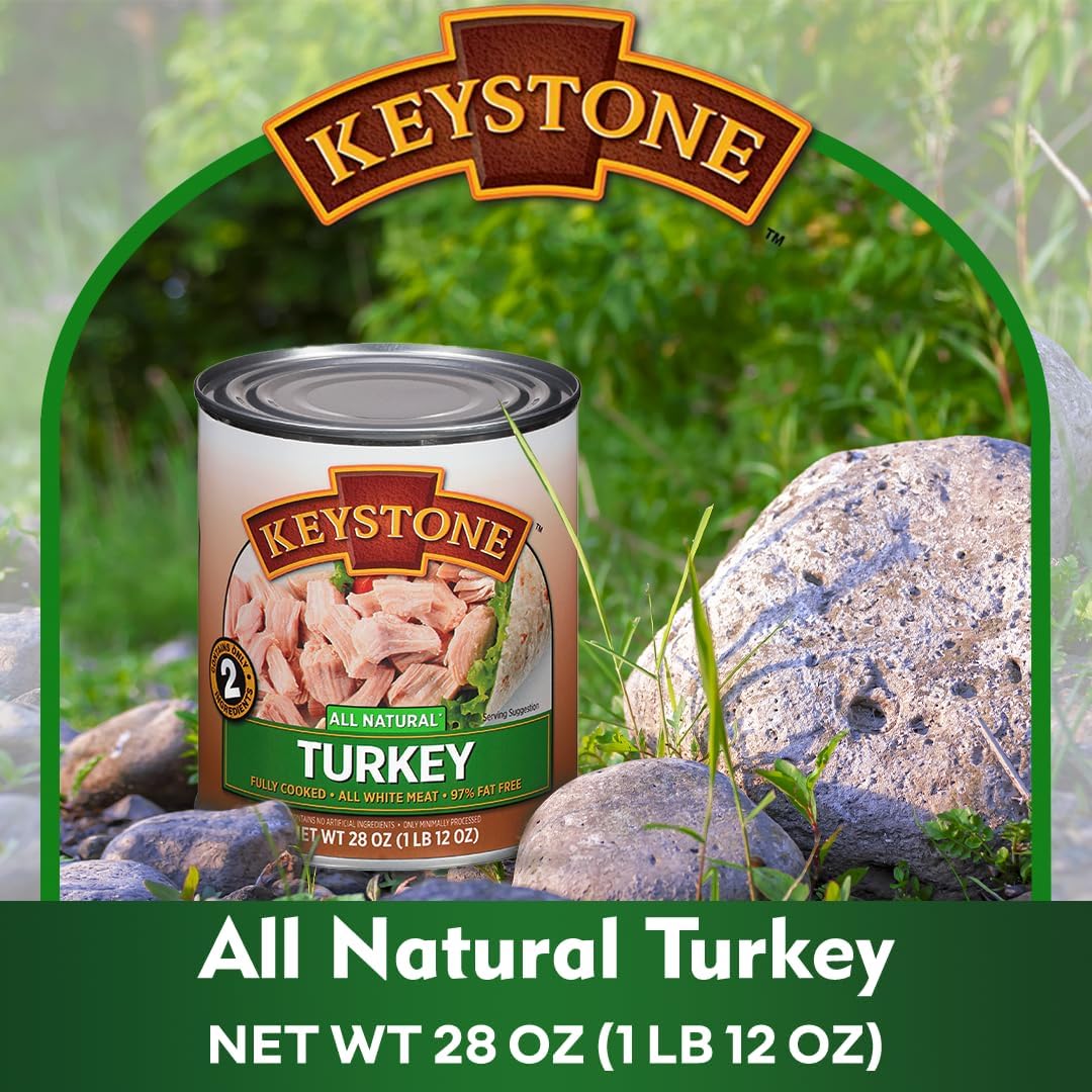 (12 Pack) Keystone All Natural Turkey 28 oz Can  Emergency Survival Food For Camping Hiking and Backpacking Ready to Eat- Pack  thumbnail 4