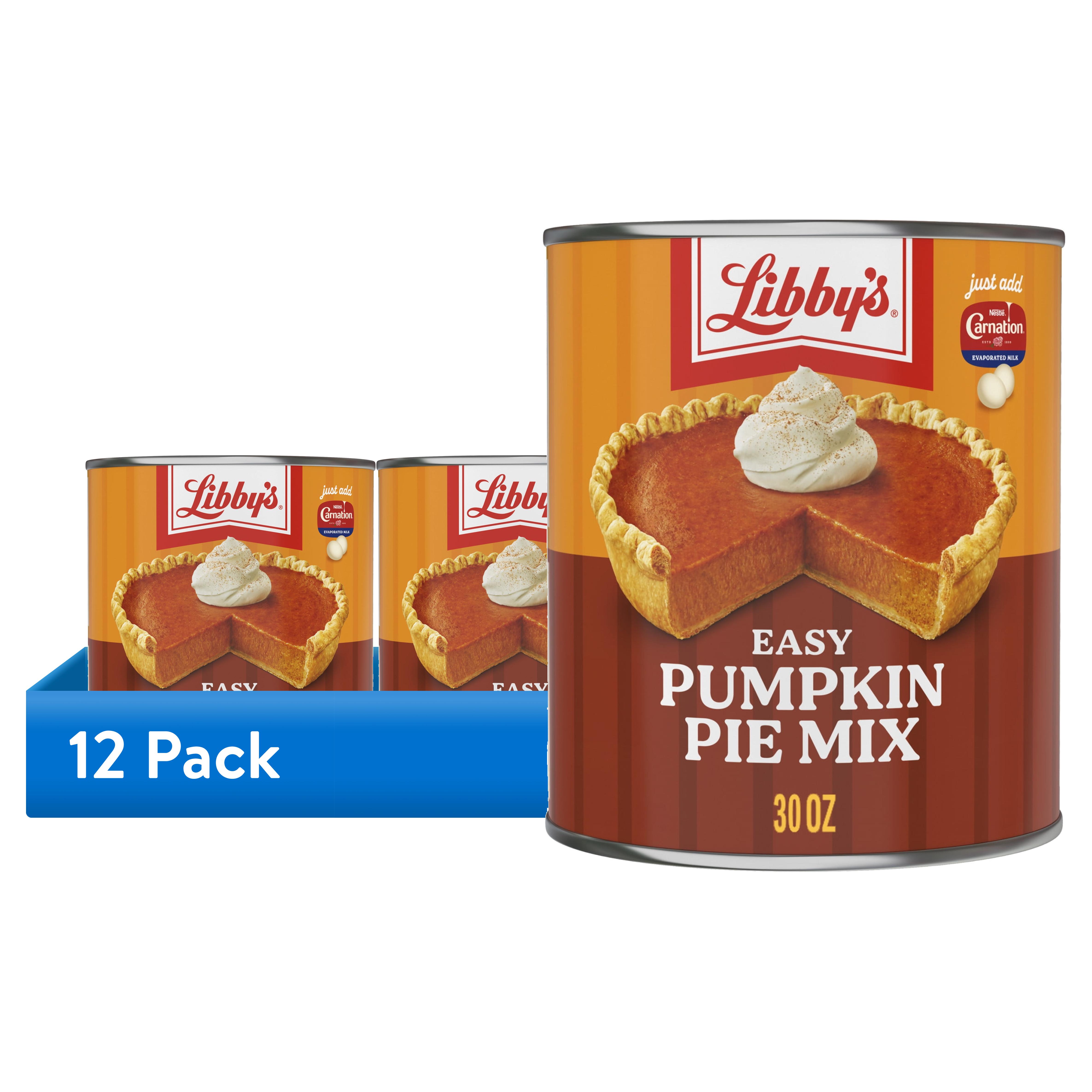 (12 pack) LIBBY'S Easy Pumpkin Pie Mix, Canned Pumpkin Pie Filling, Baking One 9-inch Pumpkin Pie 30 oz
