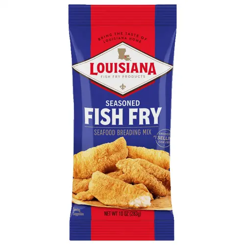 Louisiana Fish Fry Products Crispy Seasoned Fish Fry Seafood Breading Mix, 10 oz Bag