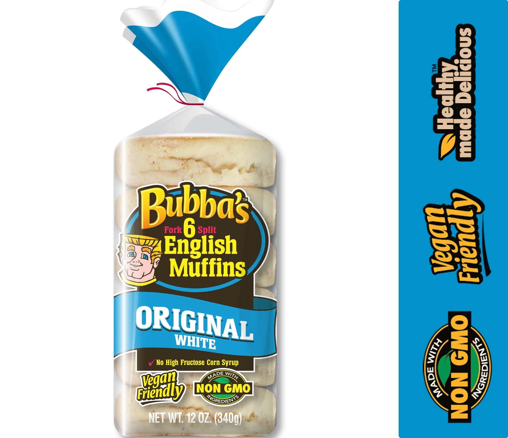 Bubba's Bakery Original White English Muffin 6 Ct, 12 Oz.