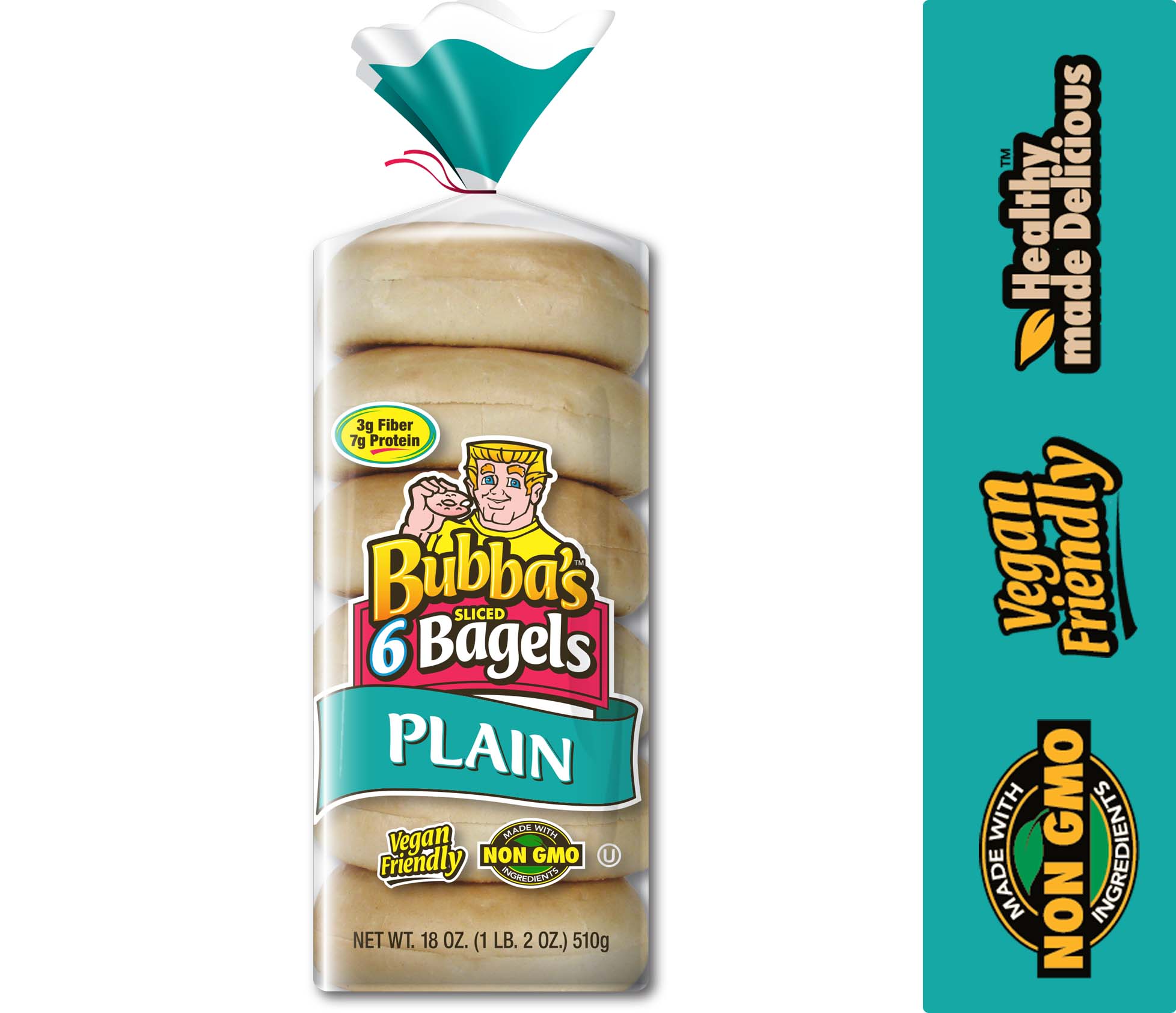 Bubba's Plain Bagels, 6 Count, 18 oz