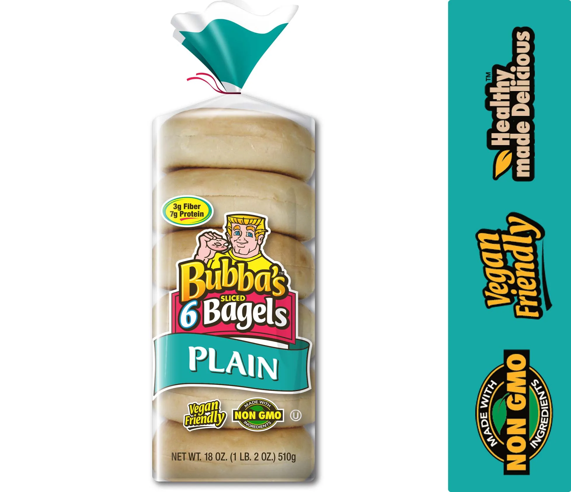 Bubba's Plain Bagels, 6 Count, 18 oz