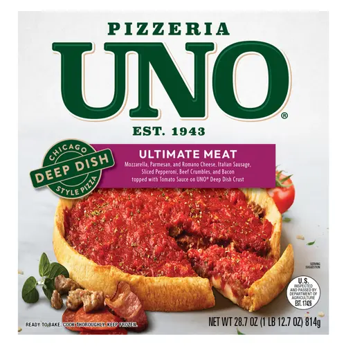 Pizzeria Uno 9in Chicago Style Deep Dish Ultimate Meat Pizza, Tomato Sauce, Frozen
