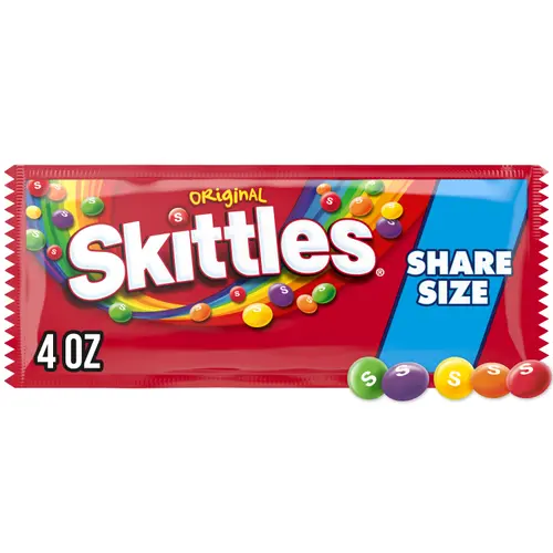 Skittles Original Chewy Candy, Share Size, 4 oz, Bag