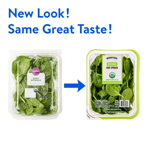 Marketside Organic Baby Spinach Salad, 5 oz Clam Shell, Fresh thumbnail 2