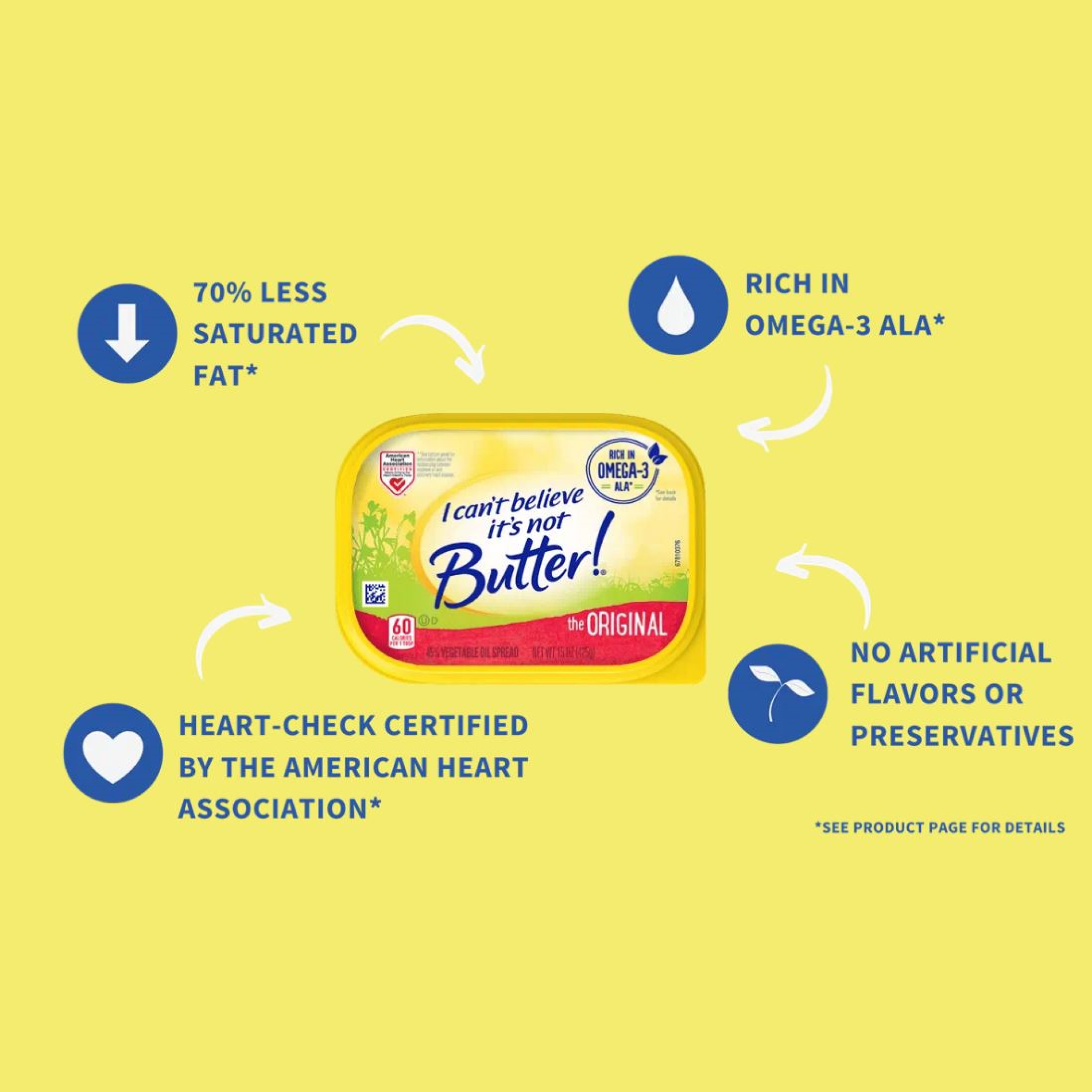 I Can't Believe It's Not Butter! Original Spread 15 oz Tub (Refrigerated) thumbnail 3