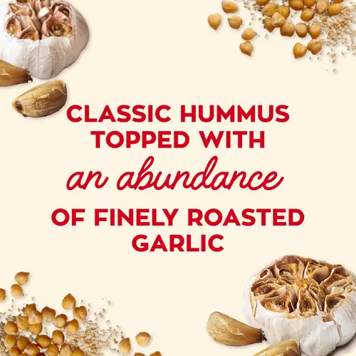 Sabra Roasted Garlic Hummus, Fresh, 10 oz Plastic Tub, Gluten-free, Serving Size 2 tbsp thumbnail 3