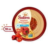 Sabra Roasted Red Pepper Hummus, Fresh, 10 oz Plastic Tub, Gluten-Free, Serving Size 2 Tbsp