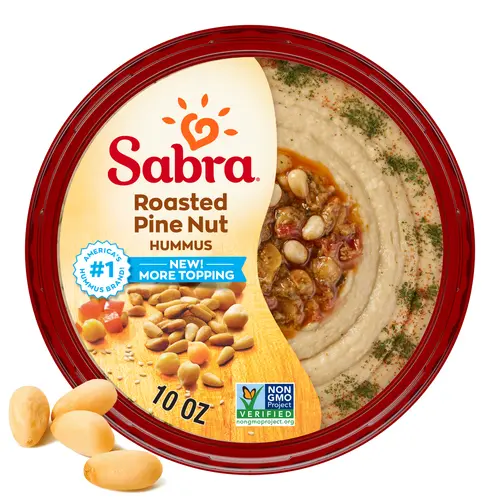 Sabra Roasted Pine Nut Hummus, Fresh, 10 oz Plastic Tub, Gluten-Free, Serving Size 2 tbsp thumbnail 2