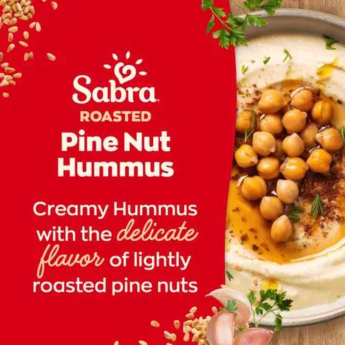Sabra Roasted Pine Nut Hummus, Fresh, 10 oz Plastic Tub, Gluten-Free, Serving Size 2 tbsp thumbnail 4