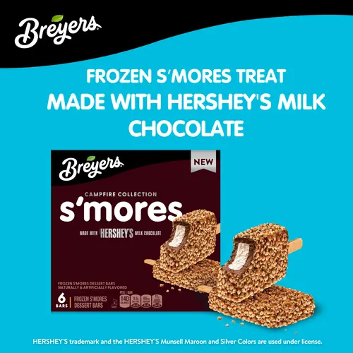 Breyers Campfire Collection S'mores Bar Ice Cream made with Hershey's milk chocolate 18 fl oz 6 Ct thumbnail 3