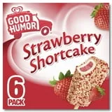 Good Humor Crunchy Strawberry Shortcake Frozen Dairy Dessert Bars Kosher Milk, 6 Count