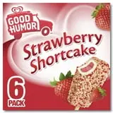 Good Humor Crunchy Strawberry Shortcake Frozen Dairy Dessert Bars Kosher Milk, 6 Count