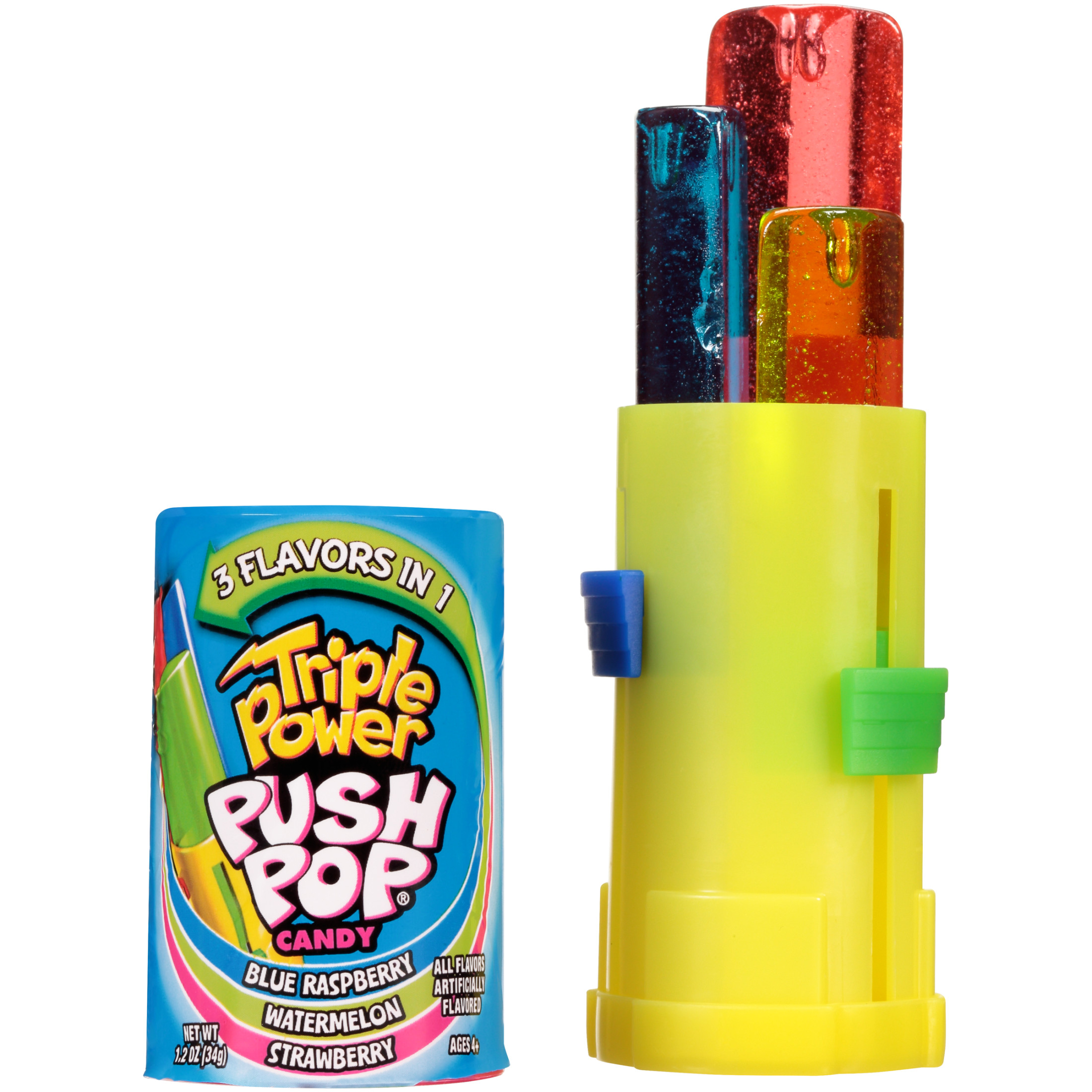 Push Pop, Triple Power, Gluten-Free, Fruit Flavored, Lollipop, 1.2 oz, 1 Count Bottle thumbnail 2