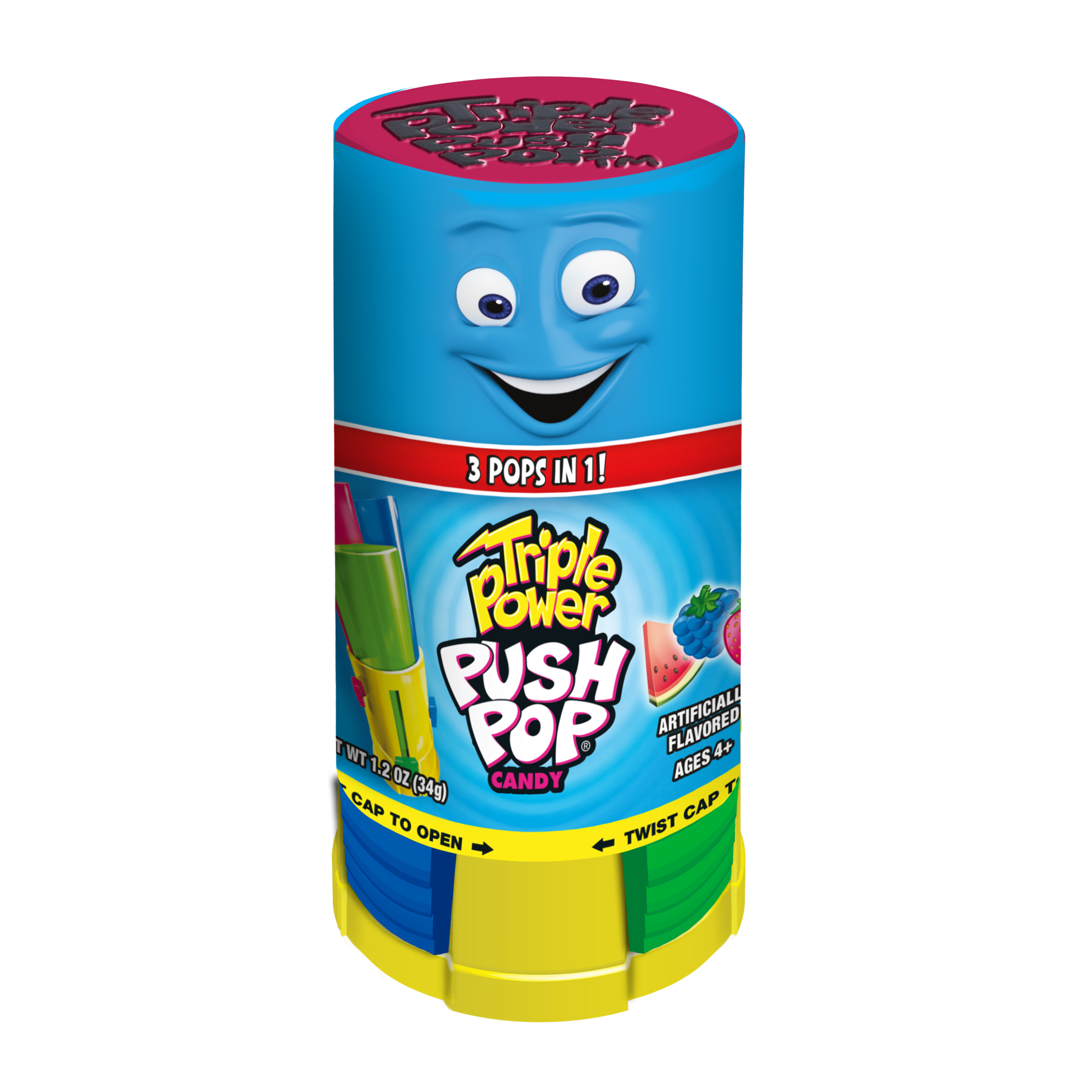 Push Pop, Triple Power, Gluten-Free, Fruit Flavored, Lollipop, 1.2 oz, 1 Count Bottle thumbnail 3