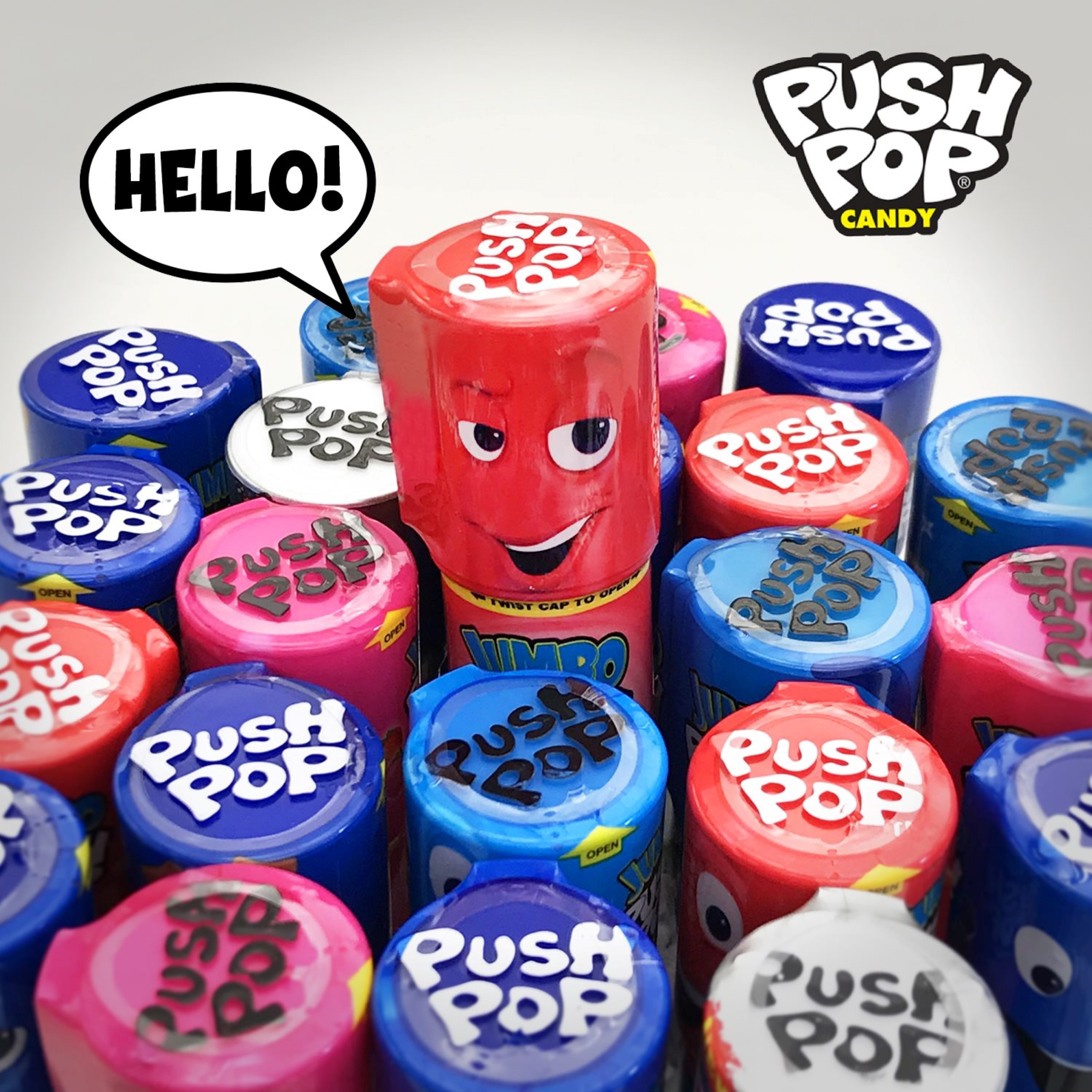 Jumbo Push Pop,Gluten-Free, Assorted Flavors Lollipops, 5.3 oz, 5 Count Bag thumbnail 2